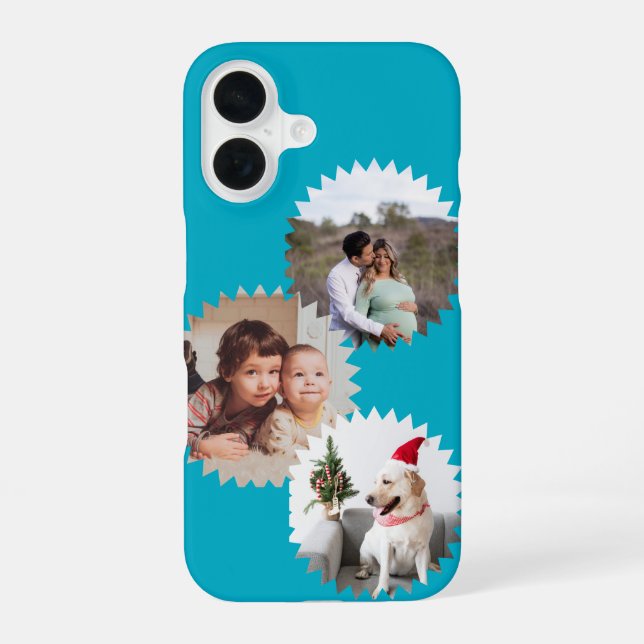 Personalised Three Star Photos Customisable iPhone 16 Case (Back)