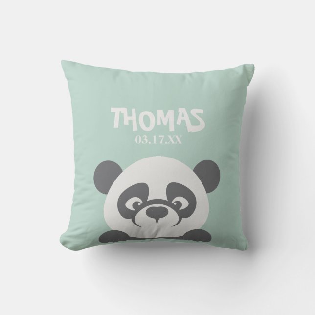 Personalised Throw Pillow Cute panda (Front)