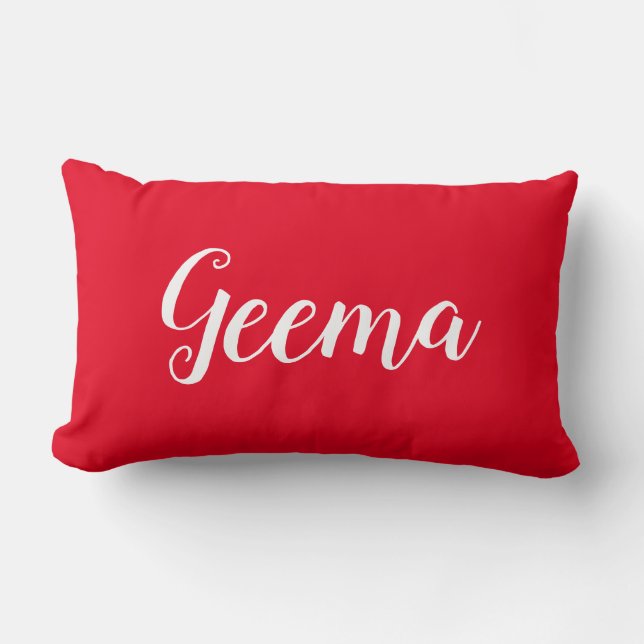 Personalised Throw Pillow for Grandmother Geema (Front)