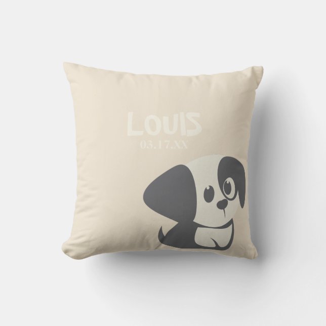 Personalised Throw Pillow Puppy (Front)