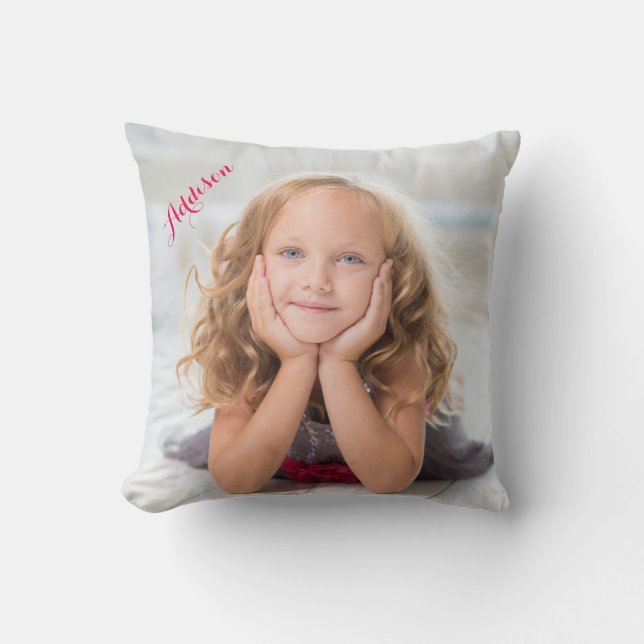 Personalised Throw Pillows Add Photo And Name (Front)