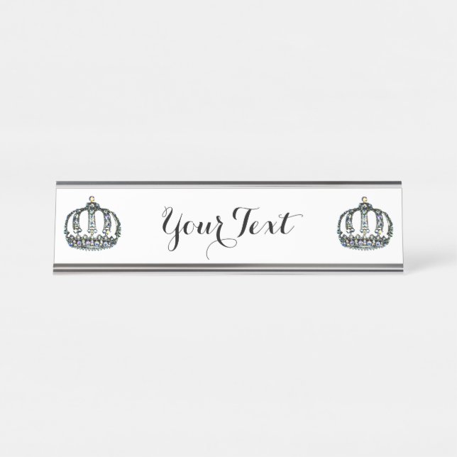 Personalised “Tiara” Desk Name Plate (Front)