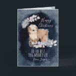 Personalised Tibetan Terrier Mum Christmas Holiday Card<br><div class="desc">This elegant floral card for dog parents features a cute Tbetan Terrier in a Winter themed Christmas design in soft watercolor greys. You can personalise this with your dog's name on the front of the card if you wish and write a special message inside this fully customisable Christmas card for...</div>