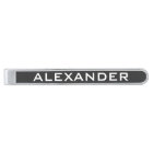 Personalised tie bar clip with modern typography
