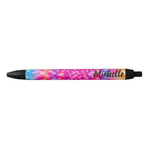 Personalised Tie Dye Black Ink Pen