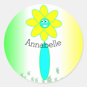 Personalised Tie Dye Daisy Flower Classic Round Sticker