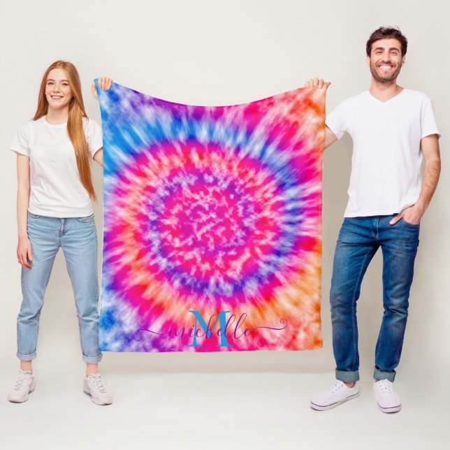 Personalised Tie Dye Fleece Blanket (In Situ)