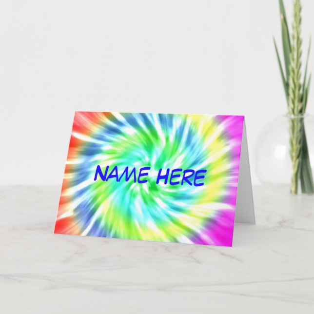 Personalised Tie Dye Greeting Card (Front)