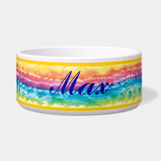 Personalised Tie Dye Pet Bowl (Front)