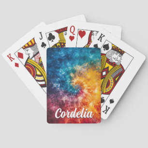 Personalised Tie Dye Playing Cards