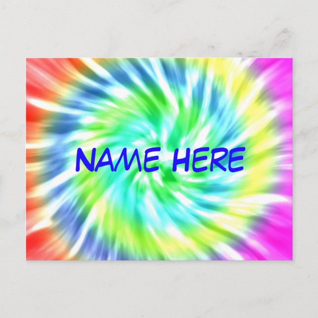 Personalised Tie Dye Postcard (Front)