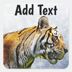 Personalised Tiger Digital Art Stickers