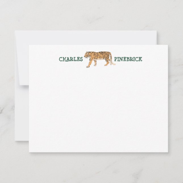 Personalised Tiger Note Card (Front)