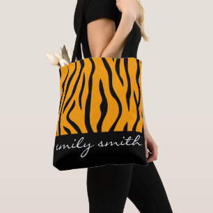 Personalised Tiger Pattern Tote Bag