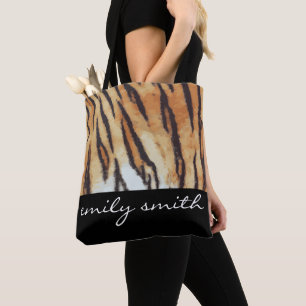 Personalised Tiger Pattern Tote Bag
