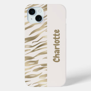 Personalised Tiger print Gold iPhone Case