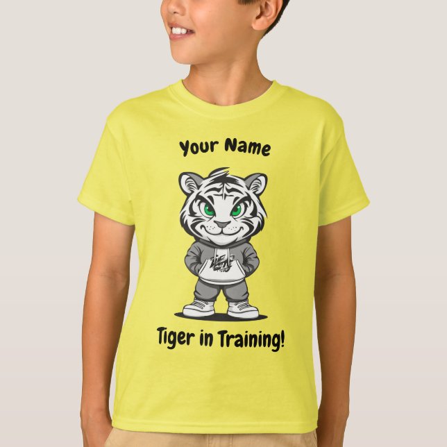 Personalised Tiger - "Tiger in Training" T-Shirt (Front)