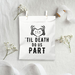 Personalised Til Death Gothic Skeleton Wedding Favour Bags