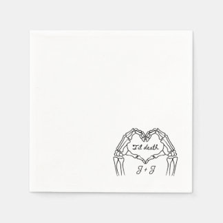 Personalised ’Til Death Wedding Shot Glass Napkin