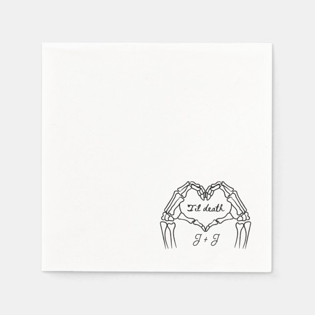 Personalised ’Til Death Wedding Shot Glass Napkin (Front)