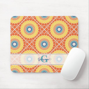 Personalised Tiled Aegean Summer Radiant Mandala Mouse Mat