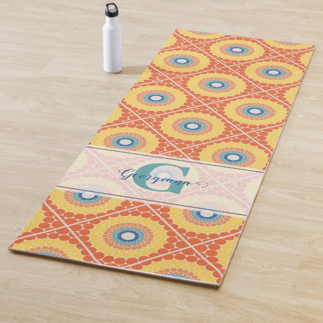 Personalised Tiled Aegean Summer Radiant Mandala Yoga Mat (In Situ)
