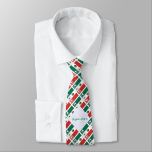 Personalised Tiled Mexico Flag Men’s Tie