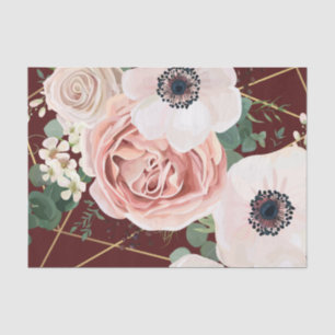 Personalised Tissue Paper Geometric Garden Wine