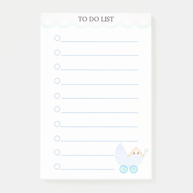 Personalised To Do List & Baby Stroller Post-it No Post-it Notes (Front)