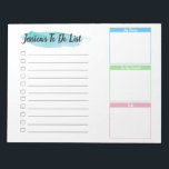 Personalised To do list - Break down boxes Notepad<br><div class="desc">I learned a simple yet effective way of organising my to-do list this year. I love how it's based it on Steven Covey's concepts. It's about dividing up your big commitments, growth based actions, and everyday tasks.It allows you to set your priorities in place. You can use this for a...</div>