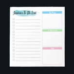 Personalised To do list - Break down boxes Notepad<br><div class="desc">I learned a simple yet effective way of organising my to-do list this year. I love how it's based it on Steven Covey's concepts. It's about dividing up your big commitments, growth based actions, and everyday tasks.It allows you to set your priorities in place. You can use this for a...</div>