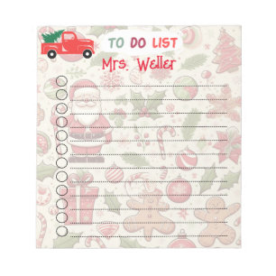 Personalised To-Do List Christmas Themed Notepad