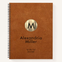 Personalised To-Do List Journal Sable Leather