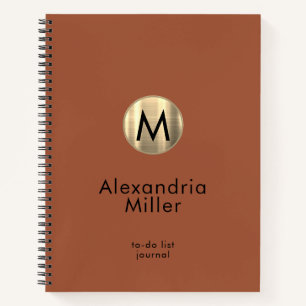 Personalised To-Do List Journal Terracotta