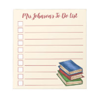 Personalised To Do List Library Books Teacher