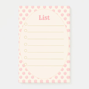Personalised To Do List & Pink Dots Lined Post-it Notes