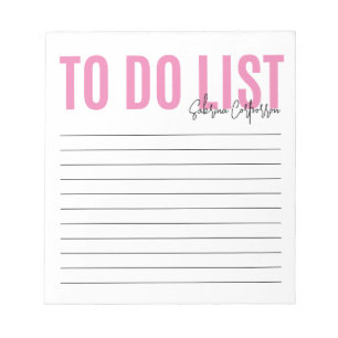 Personalised To Do List Pink Notepad