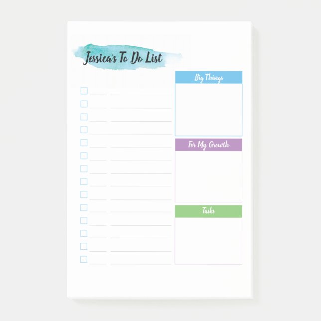 Personalised "to do list" - productivity driven post-it notes (Front)