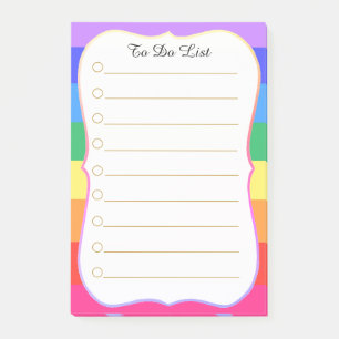 Personalised To Do List Rainbow Post-it Notes