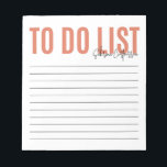 Personalised To Do List | Terra Cotta Notepad<br><div class="desc">This to do list is a handy little notepad to help keep you organised day in and day out. Personalise by adding your name in a script typography,  and modify the colour by customising further or shop additional colours in our shop!</div>