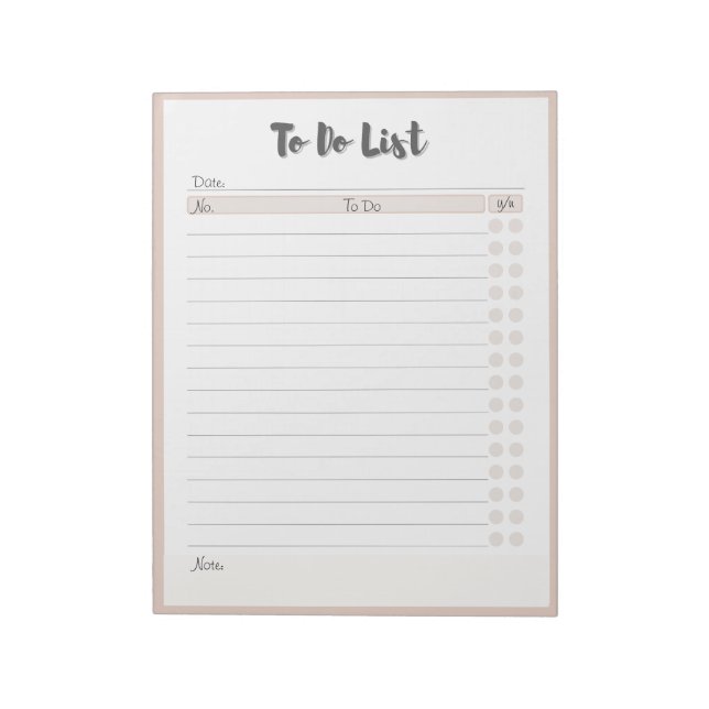 Personalised To Do Listing  Notepad (Rotated)