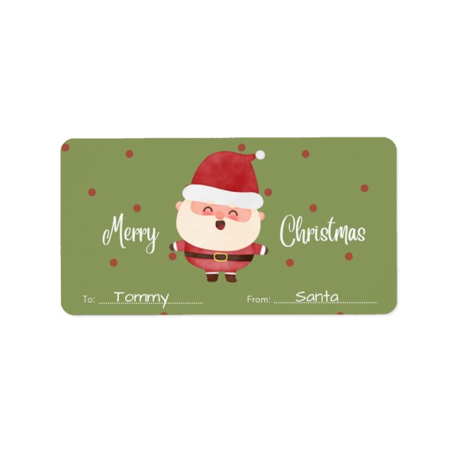 Personalised To / From Name Tag Christmas Stickers (Front)
