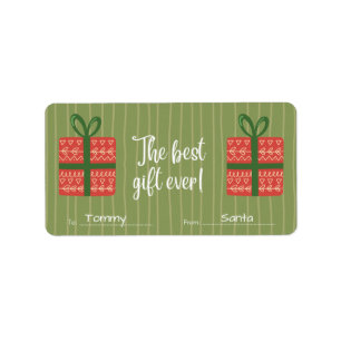 Personalised To / From Name Tag Christmas Stickers