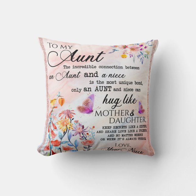 Personalised To My Aunt From Niece Cushion (Front)