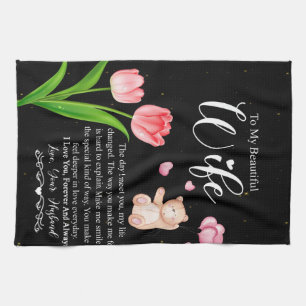 Personalised To My Beautiful Wife,Love You Forever Tea Towel