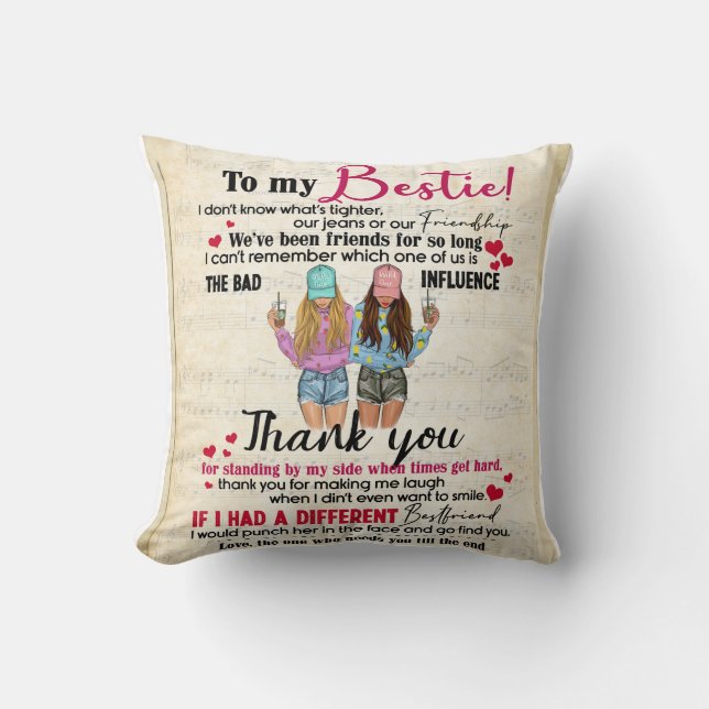 Personalised To My Bestie Blanket Cushion (Front)