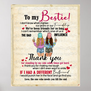 Personalised To My Bestie Blanket Poster