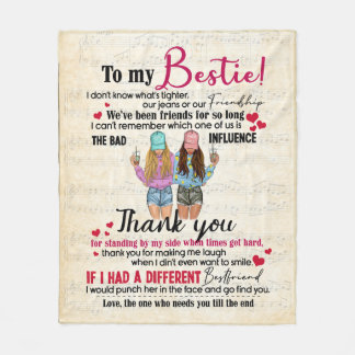 Personalised To My Bestie For Best Friends Gift Fleece Blanket