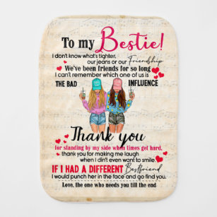 Personalised To My Bestie, Friends Gift For BFF Burp Cloth