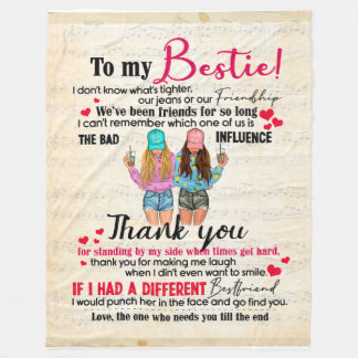 Personalised To My Bestie, Friends Gift For BFF Fleece Blanket